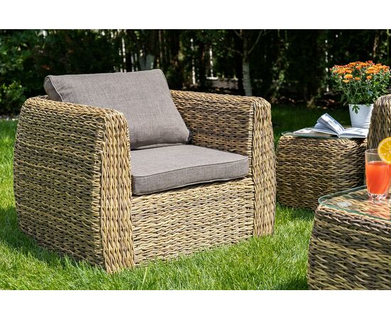 "Кальяри" лаунж-зона из искусственного ротанга (гиацинт), цвет соломенный, изображение 4 | Интернет магазин мебели и декора LifeDekor