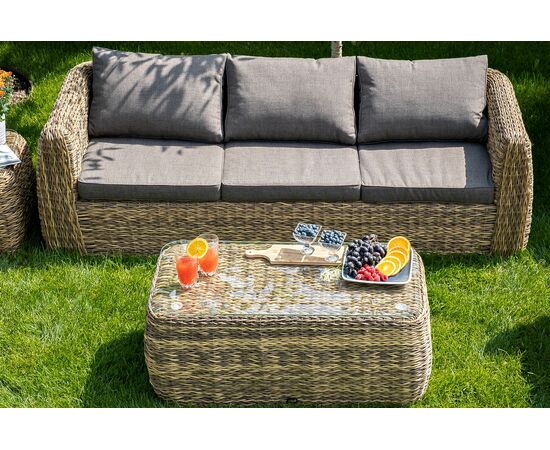 "Кальяри" лаунж-зона из искусственного ротанга (гиацинт), цвет соломенный, изображение 11 | Интернет магазин мебели и декора LifeDekor