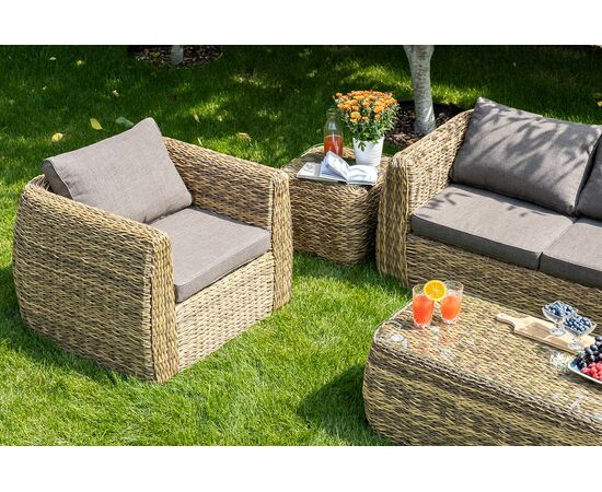 "Кальяри" лаунж-зона из искусственного ротанга (гиацинт), цвет соломенный, изображение 12 | Интернет магазин мебели и декора LifeDekor