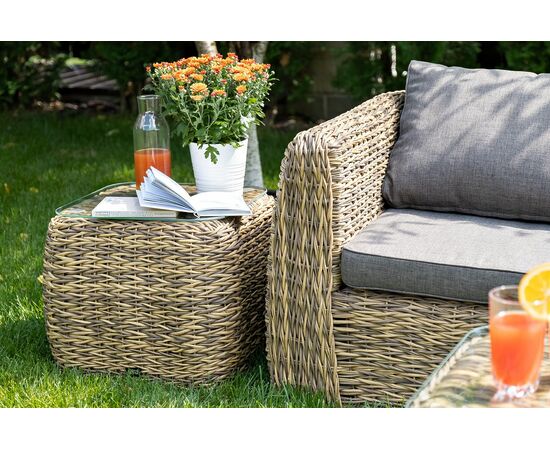 "Кальяри" лаунж-зона из искусственного ротанга (гиацинт), цвет соломенный, изображение 14 | Интернет магазин мебели и декора LifeDekor