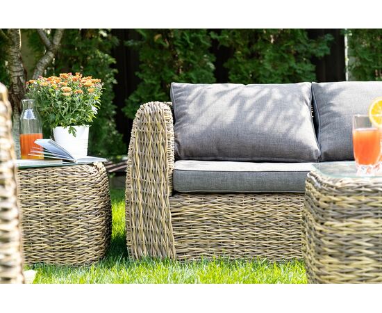 "Кальяри" лаунж-зона из искусственного ротанга (гиацинт), цвет соломенный, изображение 15 | Интернет магазин мебели и декора LifeDekor