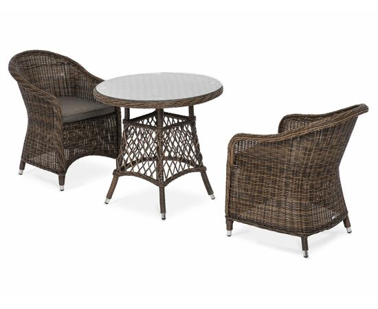 "Эспрессо–80 R" обеденная группа плетеная, цвет коричневый | Интернет магазин мебели и декора LifeDekor