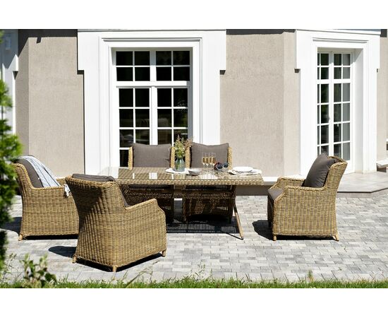 "Неаполь" обеденная группа плетеная из искусственного ротанга, цвет соломенный, изображение 3 | Интернет магазин мебели и декора LifeDekor