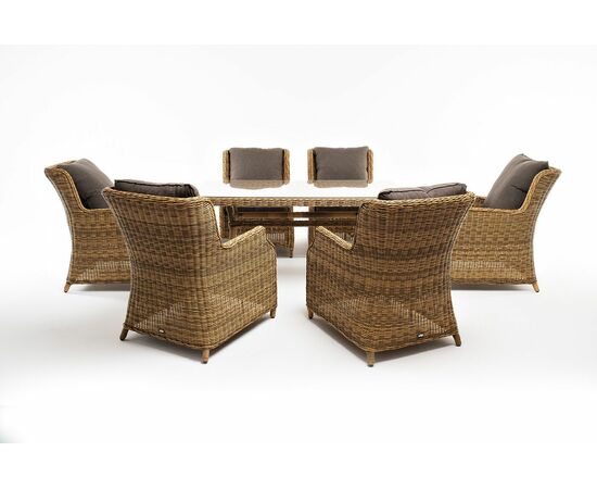 "Неаполь" обеденная группа плетеная из искусственного ротанга, цвет соломенный, изображение 15 | Интернет магазин мебели и декора LifeDekor