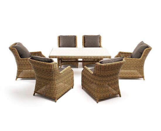 "Неаполь" обеденная группа плетеная из искусственного ротанга, цвет соломенный, изображение 16 | Интернет магазин мебели и декора LifeDekor