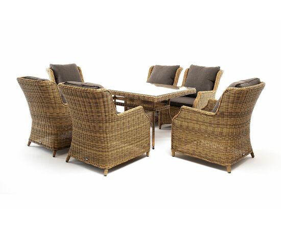 "Неаполь" обеденная группа плетеная из искусственного ротанга, цвет соломенный, изображение 18 | Интернет магазин мебели и декора LifeDekor