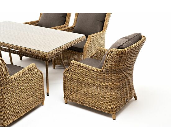 "Неаполь" обеденная группа плетеная из искусственного ротанга, цвет соломенный, изображение 19 | Интернет магазин мебели и декора LifeDekor