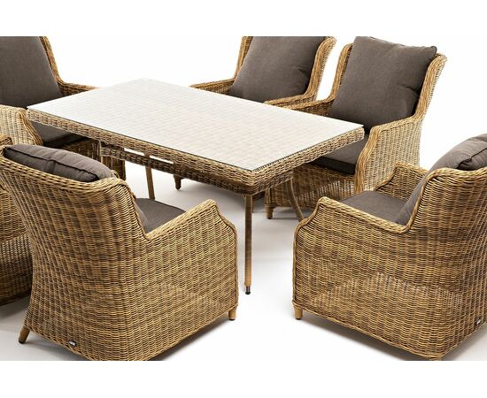 "Неаполь" обеденная группа плетеная из искусственного ротанга, цвет соломенный, изображение 20 | Интернет магазин мебели и декора LifeDekor