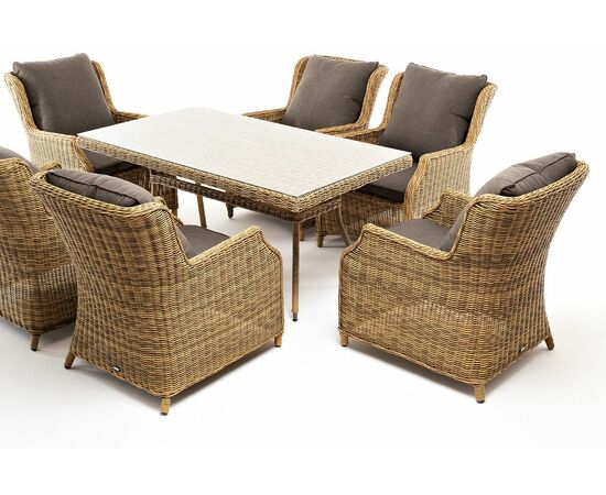 "Неаполь" обеденная группа плетеная из искусственного ротанга, цвет соломенный, изображение 21 | Интернет магазин мебели и декора LifeDekor