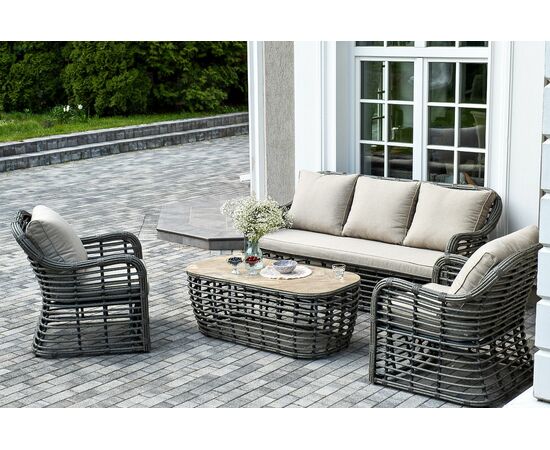 "Ницца" лаунж-зона из искусственного ротанга, цвет бронзовый | Интернет магазин мебели и декора LifeDekor