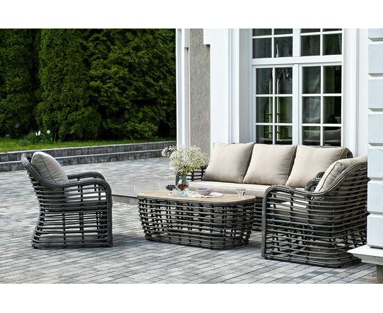 "Ницца" лаунж-зона из искусственного ротанга, цвет бронзовый, изображение 2 | Интернет магазин мебели и декора LifeDekor