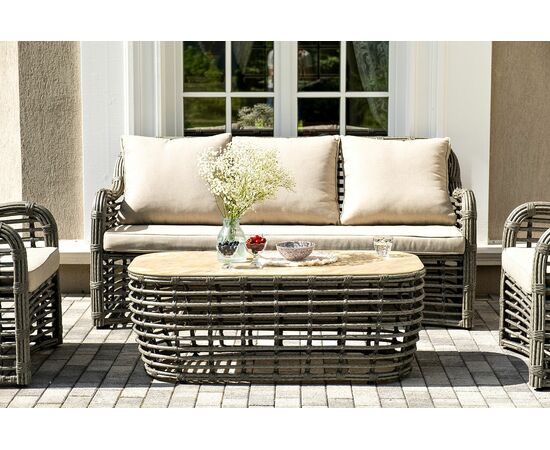 "Ницца" лаунж-зона из искусственного ротанга, цвет бронзовый, изображение 5 | Интернет магазин мебели и декора LifeDekor