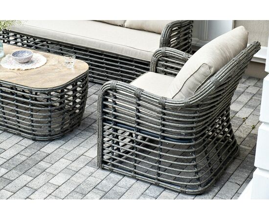 "Ницца" лаунж-зона из искусственного ротанга, цвет бронзовый, изображение 6 | Интернет магазин мебели и декора LifeDekor