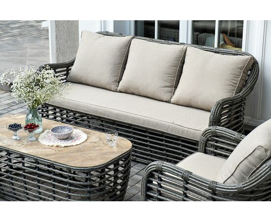 "Ницца" лаунж-зона из искусственного ротанга, цвет бронзовый, изображение 7 | Интернет магазин мебели и декора LifeDekor