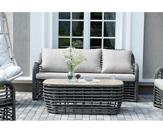 "Ницца" лаунж-зона из искусственного ротанга, цвет бронзовый, изображение 8 | Интернет магазин мебели и декора LifeDekor