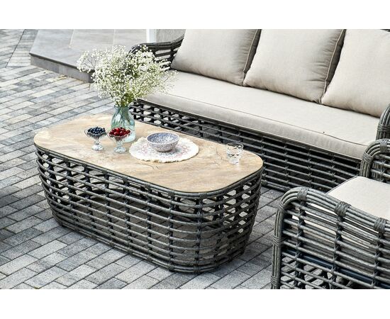 "Ницца" лаунж-зона из искусственного ротанга, цвет бронзовый, изображение 11 | Интернет магазин мебели и декора LifeDekor