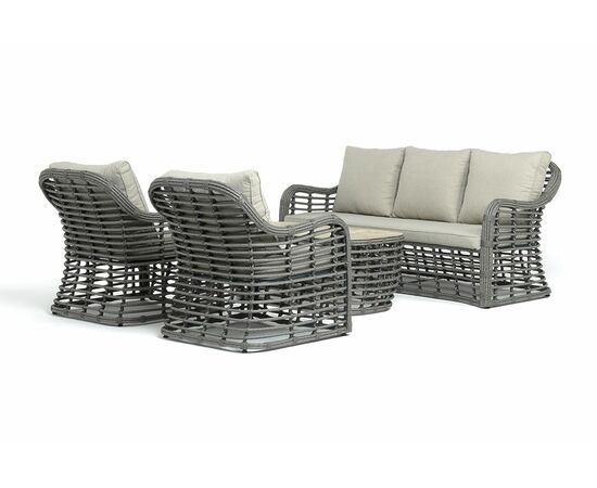 "Ницца" лаунж-зона из искусственного ротанга, цвет бронзовый, изображение 15 | Интернет магазин мебели и декора LifeDekor