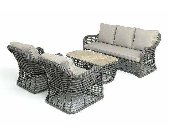 "Ницца" лаунж-зона из искусственного ротанга, цвет бронзовый, изображение 16 | Интернет магазин мебели и декора LifeDekor