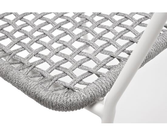 "Тунис" стул плетенный из роупа, каркас алюминий белый, роуп светло-серый, изображение 4 | Интернет магазин мебели и декора LifeDekor