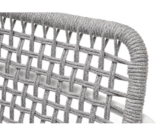 "Тунис" стул плетенный из роупа, каркас алюминий белый, роуп светло-серый, изображение 5 | Интернет магазин мебели и декора LifeDekor