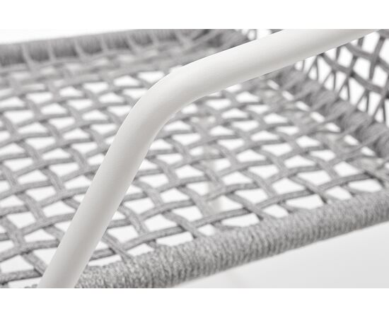 "Тунис" стул плетенный из роупа, каркас алюминий белый, роуп светло-серый, изображение 6 | Интернет магазин мебели и декора LifeDekor