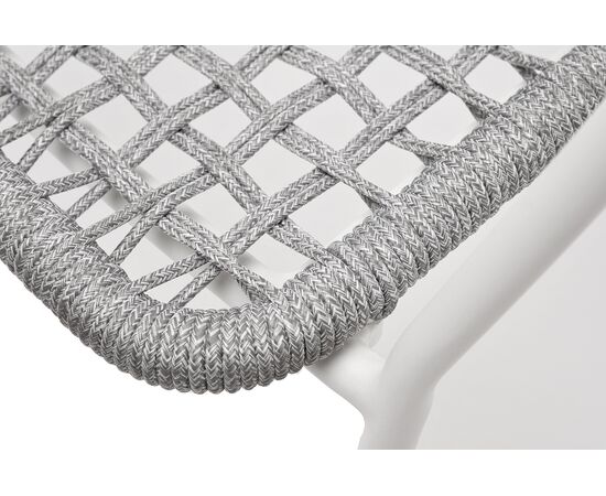 "Тунис" стул плетенный из роупа, каркас алюминий белый, роуп светло-серый, изображение 7 | Интернет магазин мебели и декора LifeDekor