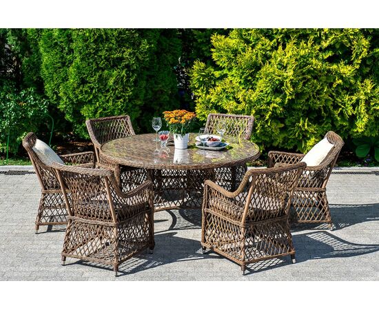 "Эспрессо–150 L" обеденная группа плетеная, цвет коричневый | Интернет магазин мебели и декора LifeDekor