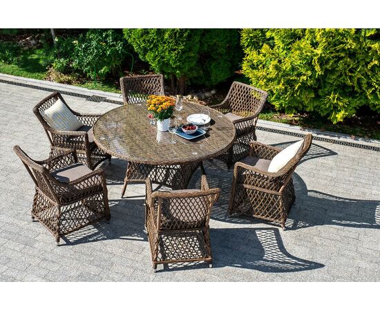 "Эспрессо–150 L" обеденная группа плетеная, цвет коричневый, изображение 2 | Интернет магазин мебели и декора LifeDekor