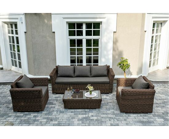 "Капучино" лаунж-зона из искусственного ротанга, цвет коричневый | Интернет магазин мебели и декора LifeDekor