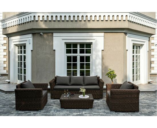 "Капучино" лаунж-зона из искусственного ротанга, цвет коричневый, изображение 2 | Интернет магазин мебели и декора LifeDekor