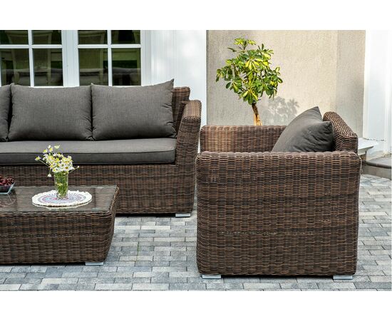 "Капучино" лаунж-зона из искусственного ротанга, цвет коричневый, изображение 4 | Интернет магазин мебели и декора LifeDekor