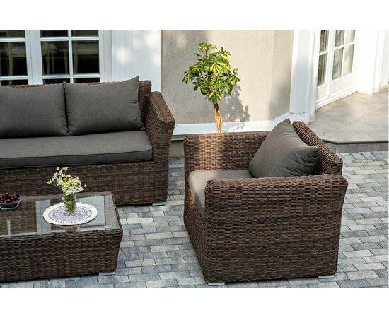 "Капучино" лаунж-зона из искусственного ротанга, цвет коричневый, изображение 5 | Интернет магазин мебели и декора LifeDekor