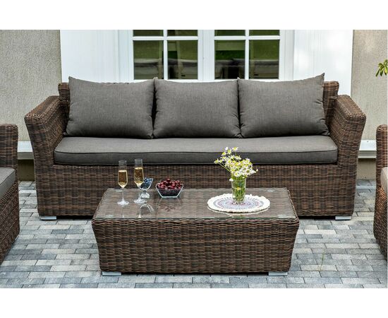 "Капучино" лаунж-зона из искусственного ротанга, цвет коричневый, изображение 6 | Интернет магазин мебели и декора LifeDekor