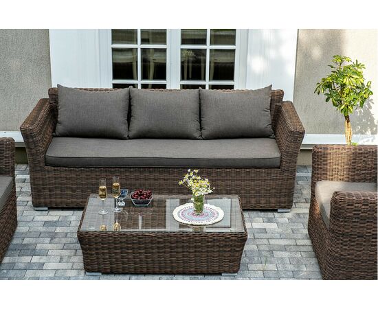 "Капучино" лаунж-зона из искусственного ротанга, цвет коричневый, изображение 7 | Интернет магазин мебели и декора LifeDekor