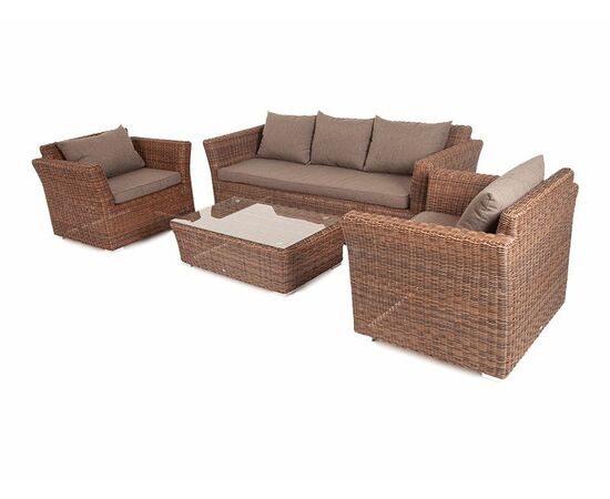 "Капучино" лаунж-зона из искусственного ротанга, цвет коричневый, изображение 15 | Интернет магазин мебели и декора LifeDekor