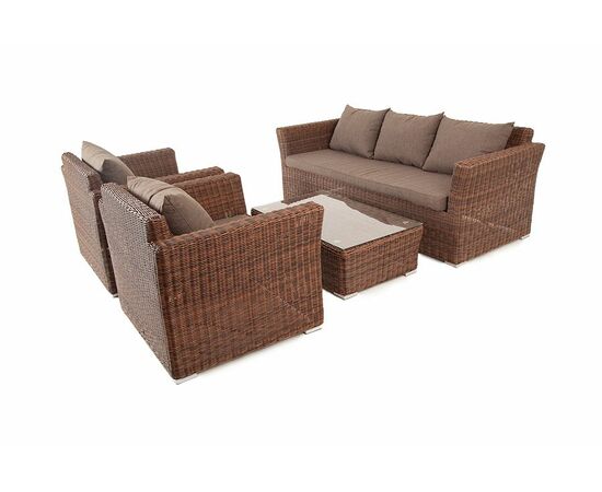 "Капучино" лаунж-зона из искусственного ротанга, цвет коричневый, изображение 17 | Интернет магазин мебели и декора LifeDekor