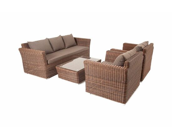 "Капучино" лаунж-зона из искусственного ротанга, цвет коричневый, изображение 19 | Интернет магазин мебели и декора LifeDekor