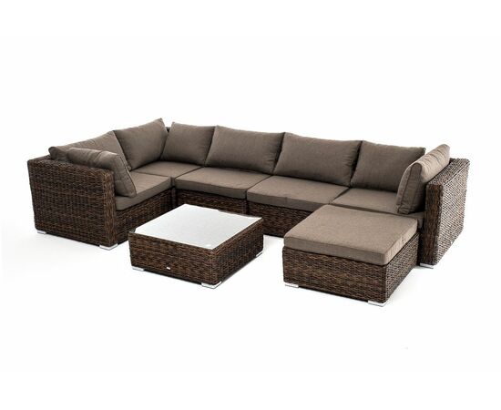 "Лунго" трансформирующаяся лаунж-зона из искусственного ротанга (гиацинт), цвет коричневый | Интернет магазин мебели и декора LifeDekor