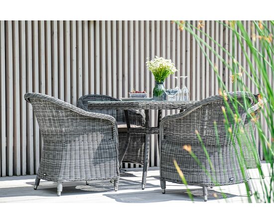 "Равенна" плетеное кресло из искусственного ротанга, цвет графит, изображение 4 | Интернет магазин мебели и декора LifeDekor