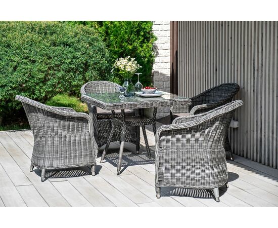 "Равенна" плетеное кресло из искусственного ротанга, цвет графит, изображение 5 | Интернет магазин мебели и декора LifeDekor