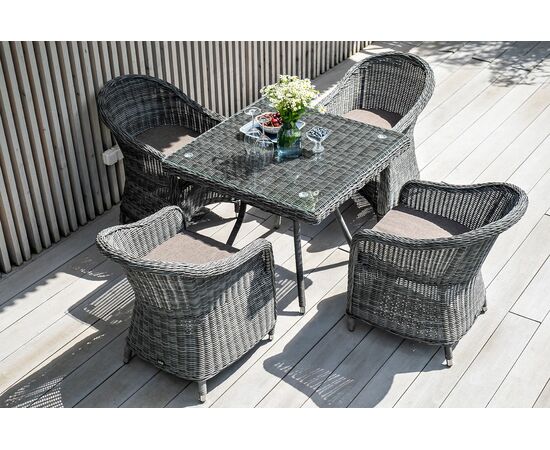 "Равенна" плетеное кресло из искусственного ротанга, цвет графит, изображение 7 | Интернет магазин мебели и декора LifeDekor