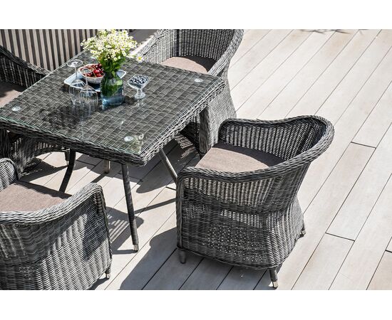 "Равенна" плетеное кресло из искусственного ротанга, цвет графит, изображение 8 | Интернет магазин мебели и декора LifeDekor