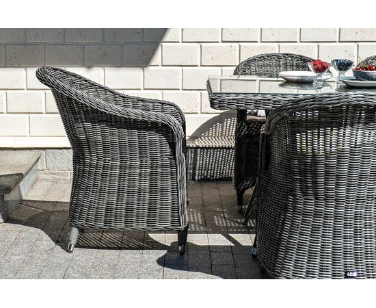 "Равенна" плетеное кресло из искусственного ротанга, цвет графит, изображение 9 | Интернет магазин мебели и декора LifeDekor