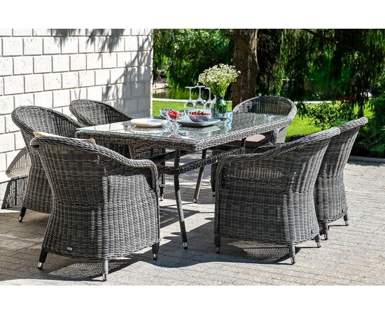 "Равенна" плетеное кресло из искусственного ротанга, цвет графит, изображение 10 | Интернет магазин мебели и декора LifeDekor