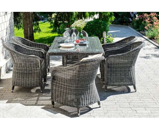 "Равенна" плетеное кресло из искусственного ротанга, цвет графит, изображение 12 | Интернет магазин мебели и декора LifeDekor