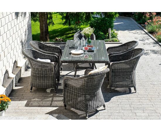 "Равенна" плетеное кресло из искусственного ротанга, цвет графит, изображение 13 | Интернет магазин мебели и декора LifeDekor