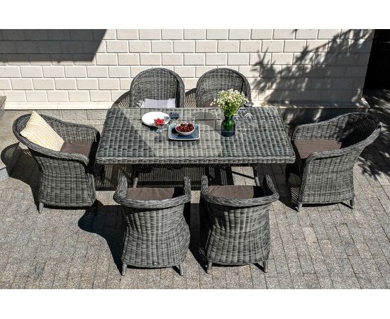 "Равенна" плетеное кресло из искусственного ротанга, цвет графит, изображение 14 | Интернет магазин мебели и декора LifeDekor