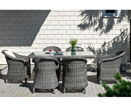 "Равенна" плетеное кресло из искусственного ротанга, цвет графит, изображение 16 | Интернет магазин мебели и декора LifeDekor