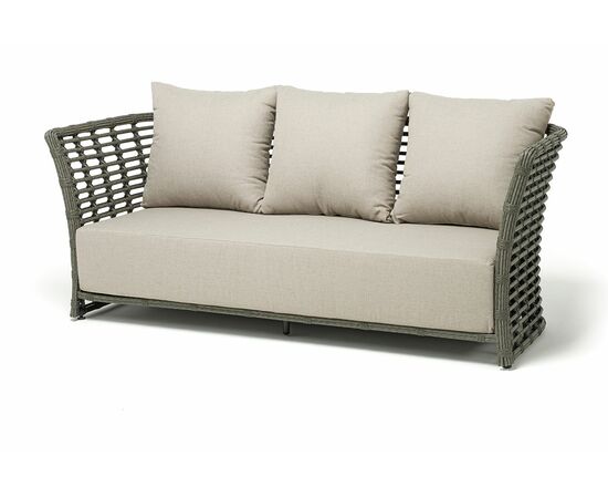 "Валенсия" диван из искусственного ротанга трехместный, цвет серый | Интернет магазин мебели и декора LifeDekor