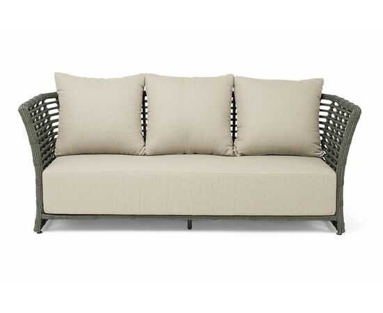 "Валенсия" диван из искусственного ротанга трехместный, цвет серый, изображение 2 | Интернет магазин мебели и декора LifeDekor